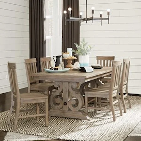 Relaxed Vintage Five Piece Dining Table Set